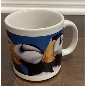 Vintage Puffin Birds Bird Coffee Tea‎ Mug Arctic Circle Alaska 1994 Judi Rideout